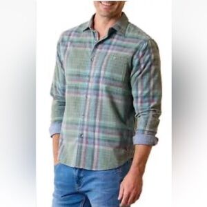 NWT Tommy Bahama Shirt Coastline Cord Castaway Plaid Blue Corduroy Men’s 3XLB